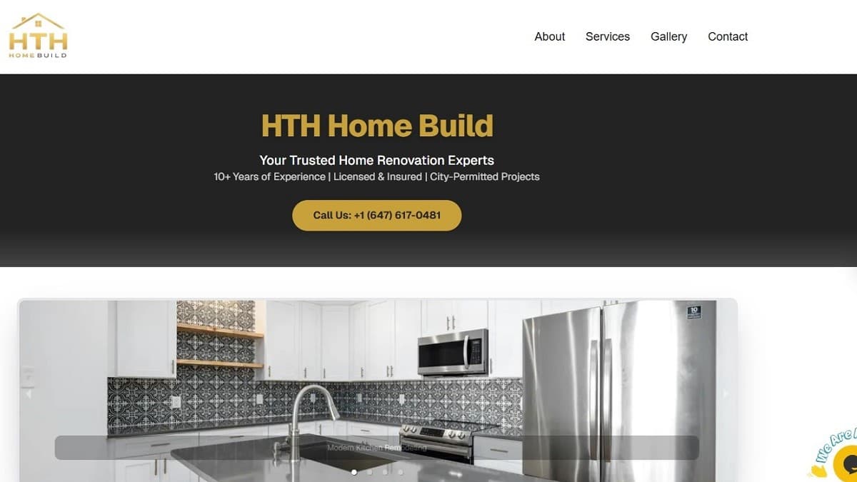 HTH Home Build website preview