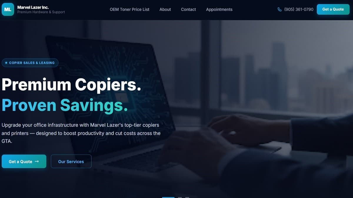 Marvel Lazer Inc. website preview