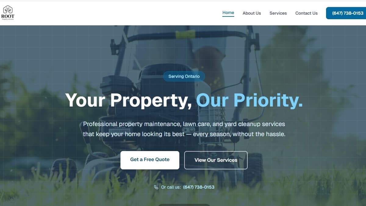 Root Property Services website preview